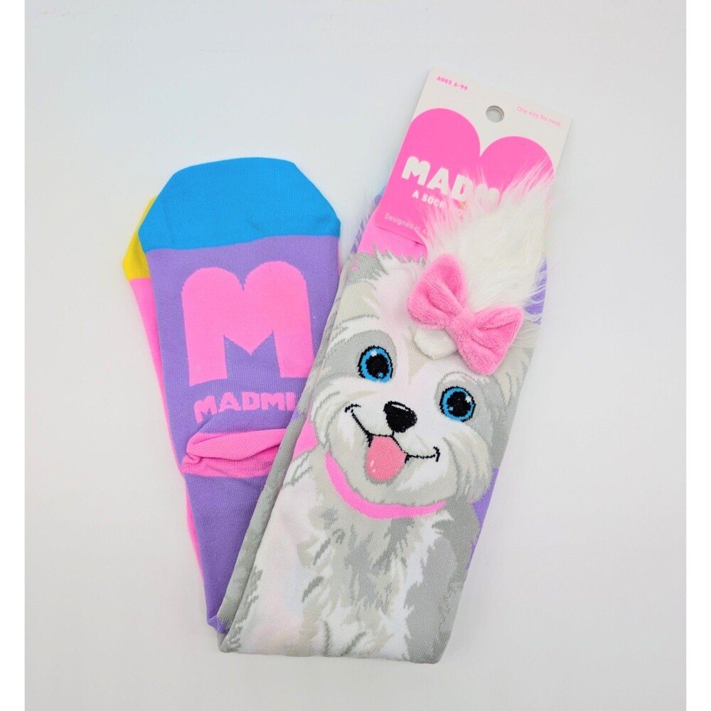 MadMia Bright Colorful Dog Puppy Socks 3D Bella Boo Maltese Maltipoo Little Dog